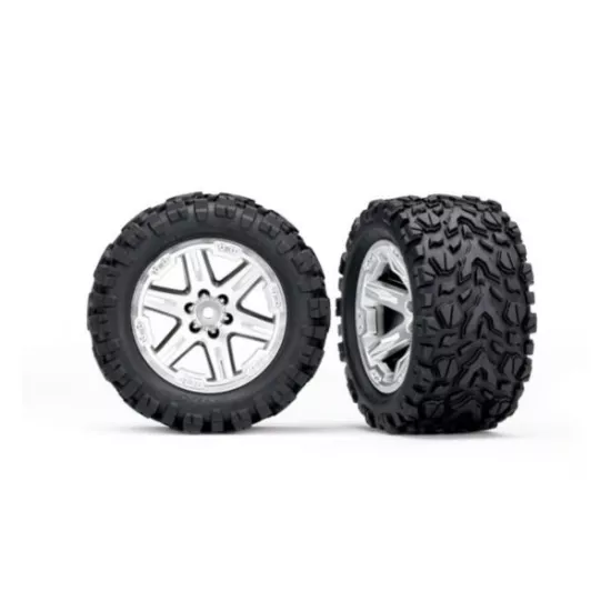 Tires & wheels, assembled, glued (2.8') (RXT satin chrome wheels, Talon Extreme tires, foam inserts) (4WD electric front/rear, 2WD electric front only) (2) (TSM rated)rated)