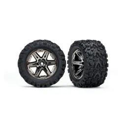 Tires & wheels, assembled, glued (2.8') (RXT black chrome wheels, Talon Extreme tires, foam inserts) (2WD electric rear) (2) (TSM rated)