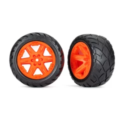 Tires & wheels, assembled, glued (2.8') (RXT orange wheels, Anaconda tires, foam inserts) (4WD electric front/rear, 2WD electric front only) (2) (TSM rated)