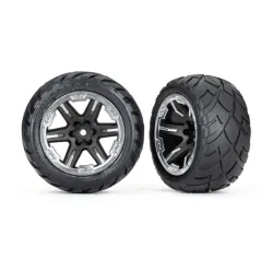 Tires & wheels, assembled, glued (2.8') (RXT black & chrome wheels, Anaconda tires, foam inserts) (4WD electric front/rear, 2WD electric front only) (2) (TSM rated)