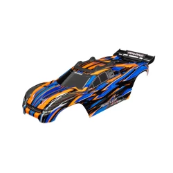 Body, Rustler 4X4 VXL, orange (painted, decals applied) (assembled with front & rear body mounts and rear body support for clipless mounting)