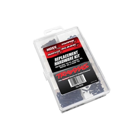 Hardware kit, Hoss 4X4 VXL/Slash 4X4/Stampede 4X4/Rustler 4X4 (contains all hardware used on Hoss 4X4 VXL, Slash 4X4, Stampede 4X4, or Rustler 4X4)