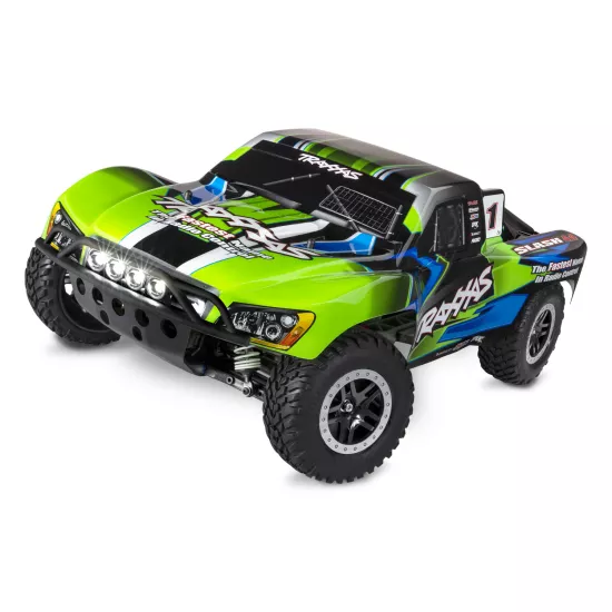 Traxxas Slash 4x4 XL5 inc LED verlichting, batterij en 12v lader (Groen) ( niet meer leverbaar vervangende nummer TRX68154-4GRN )