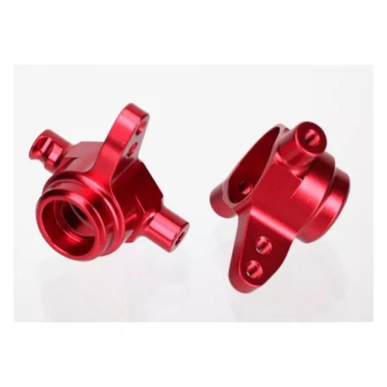 Steering blocks, 6061-T6 aluminum, left & right (red-anodize, TRX6837R