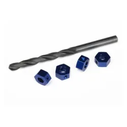Wheel adaptors, 12mm hex,     pins (4)/ drill bit, 0.25 inch