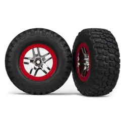 Tire & wheel assy, glued (SCT Split-Spoke chrome, red beadlo