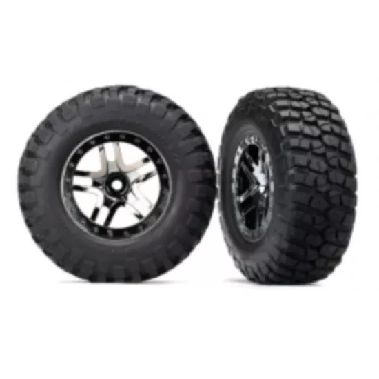 Tires & wheels, assembled, glued (SCT Split-Spoke black chrome beadlock style wh