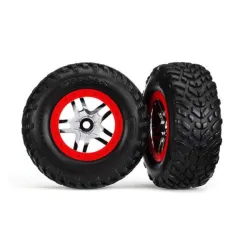 Tires & wheels, glued on SCT chrome split sp wheels TSM S1 c