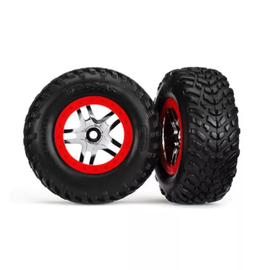 Tires & wheels, glued on SCT chrome split sp wheels TSM S1 c