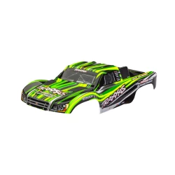 Body, Slash 4X4 (also fits Slash VXL & Slash 2WD), green (painted, decals applied) (assembled with front & rear latches for clipless mounting)