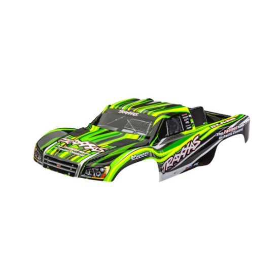 Body, Slash 4X4 (also fits Slash VXL & Slash 2WD), green (painted, decals applied) (assembled with front & rear latches for clipless mounting)