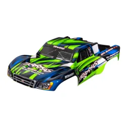 Body, Slash 4X4 (also fits Slash VXL & Slash 2WD), green & blue (painted, decals applied)