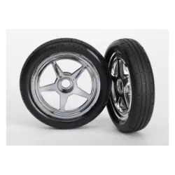 Tires & wheels, assembled, glued (5-spoke chrome wheels, tir, TRX6975