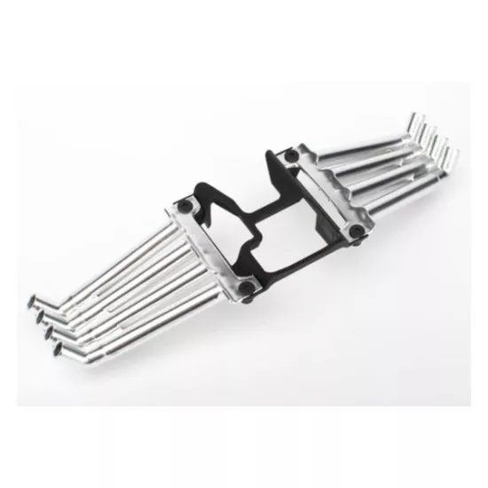 Funny Car header pipes, satin chrome