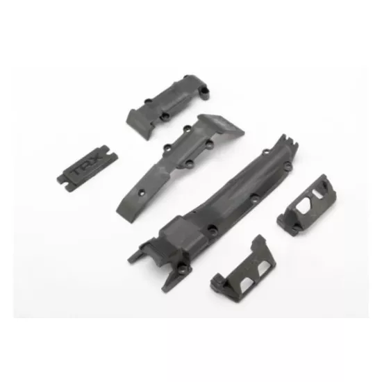 Skidplate set, front (1)/ rear (1)/ transmission (1)/ steeri, TRX7037
