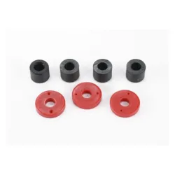 Piston, damper (2x0.5mm hole, red) (4)/ travel limiters (4), TRX7067