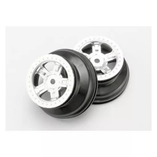 Wheels, SCT satin chrome, beadlock style, dual profile (1.8, TRX7072