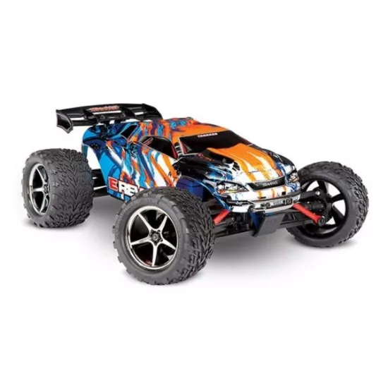 Traxxas E-Revo 1/16, Brushed TQ 2.4GHz orange 12v charger and accu
