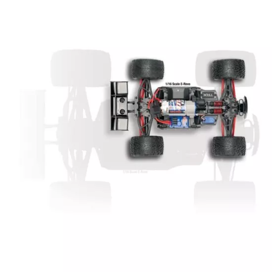 Traxxas E-Revo 1/16, Brushed groen  TQ 2.4GHz met accu en 12v lader