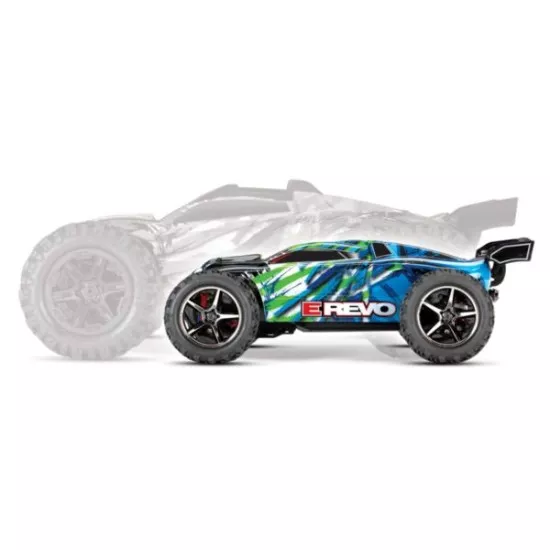 Traxxas E-Revo 1/16, Brushed groen  TQ 2.4GHz met accu en 12v lader