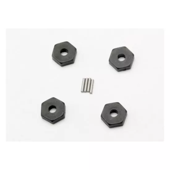 Wheel hubs, hex (4)/ axle pins (1.5x8mm) (4), TRX7154