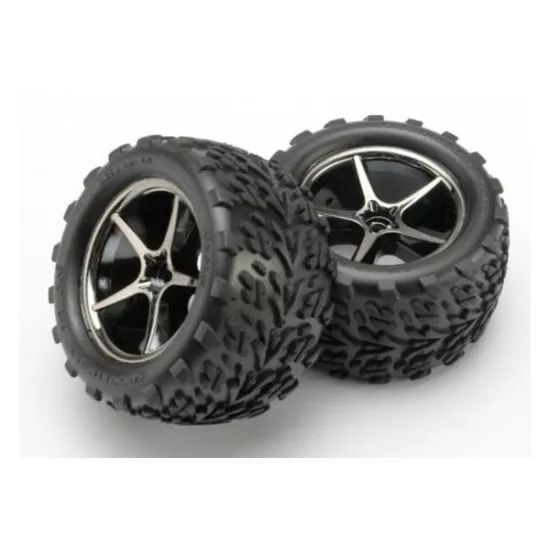 Tires and wheels, assembled, glued (Gemini black chrome whee, TRX7174A