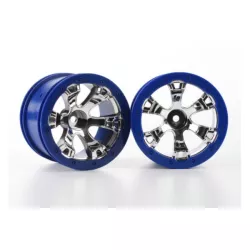 Wheels, Geode 2.2 (chrome, blue beadlock style) (12mm hex