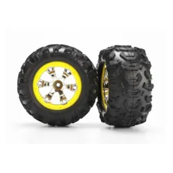 Tires and wheels, assembled, glued (Geode chrome, yellow bea, TRX7276
