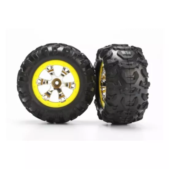 Tires and wheels, assembled, glued (Geode chrome, yellow bea, TRX7276