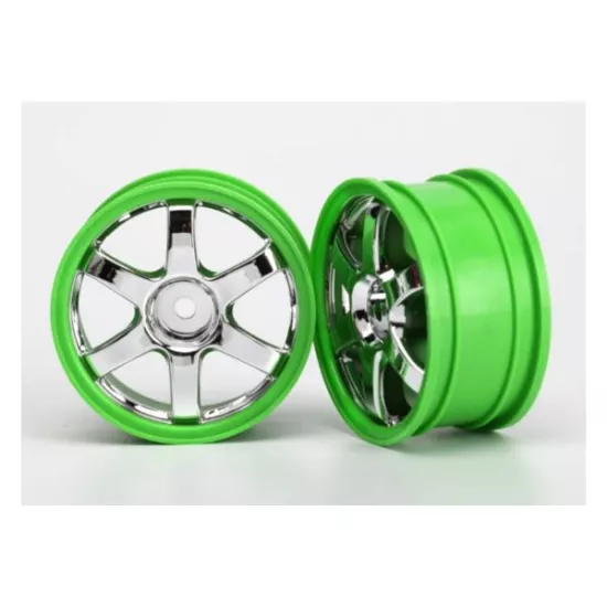 Wheels, Volk Racing TE37 (chrome/green) (2)
