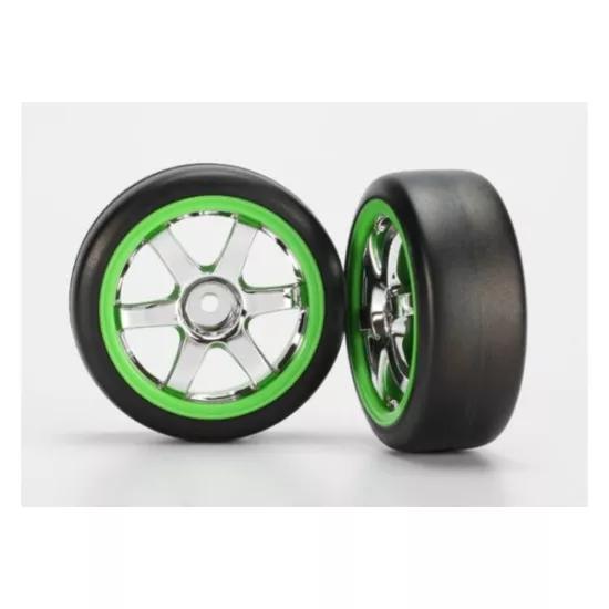 Tires and wheels, assembled, glued (Volk Racing TE37 chrome/