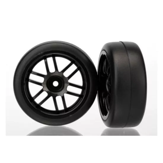 Tires and wheels, assembled, glued (Rally wheels, black , 1.