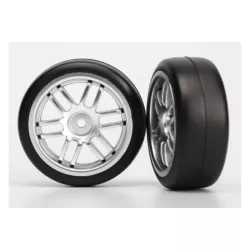 Tires and wheels, assembled, glued (Rally wheels, satin, 1.9 Gymkhana slick tires) (2)