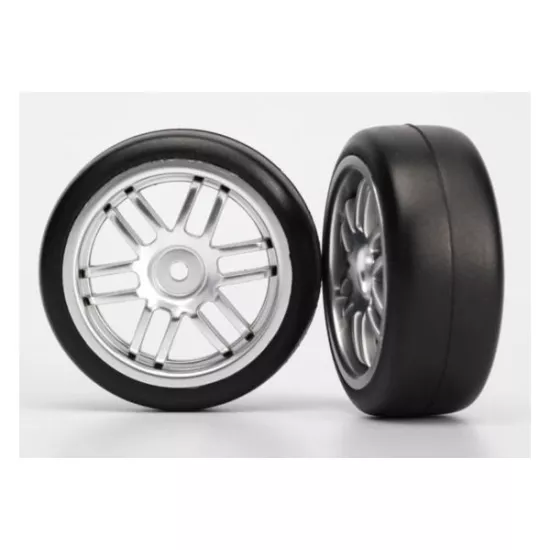 Tires and wheels, assembled, glued (Rally wheels, satin, 1.9 Gymkhana slick tires) (2)