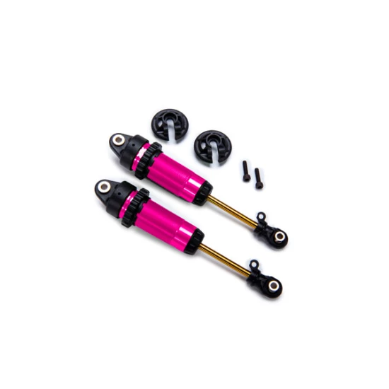 Shocks, GTR xx-long pink-anodized, PTFE-coated bodies with TiN shafts (fully assembled, without springs) (2)