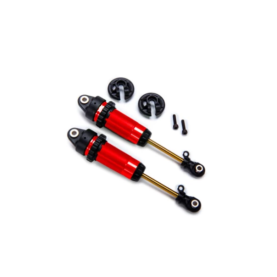 Shocks, GTR xx-long red-anodized, PTFE-coated bodies with TiN shafts (fully assembled, without springs) (2)