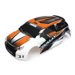 Body, Latrax 1/18 Rally, Orange (Painted)/ Decals