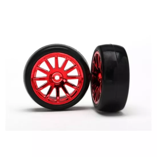 12-Sp Red Wheels, Slick Tires Tires & Wh