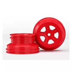 Wheels, SCT RED, beadlock style, dual profile (1.8' inner, 1, TRX7673R