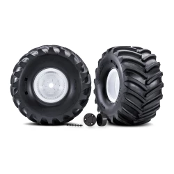 White X-Monster Wheels w/ Terra Groove Tires (2)