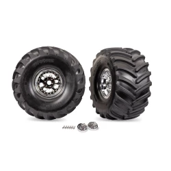 Chrome X-Monster Wheels w/ Terra Groove Tires (2)