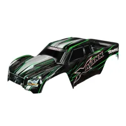 Body, X-Maxx, green (painted, decals applied) (assembled wit