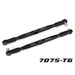 Toe links, x-maxx (tubes black-anodized, 7075-t6 aluminum, stronger than titanium) (157mm) (2)/ rod ends, assembled with steel hollow balls (4)/ aluminum wrench, 10mm (1)