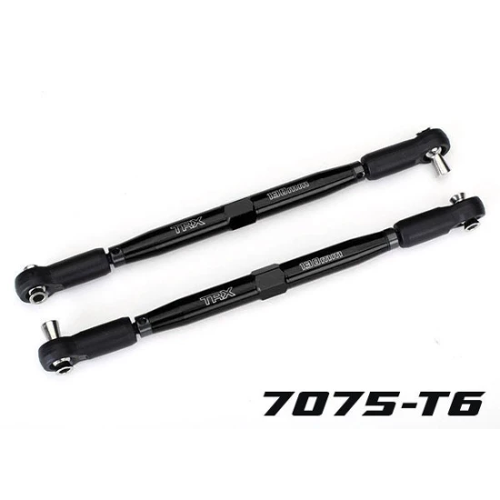 Toe links, x-maxx (tubes black-anodized, 7075-t6 aluminum, stronger than titanium) (157mm) (2)/ rod ends, assembled with steel hollow balls (4)/ aluminum wrench, 10mm (1)