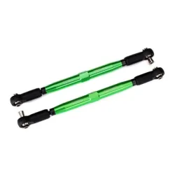 Toe links, X-Maxx (TUBES green-anodized, 7075-T6 aluminum, stronger than titaniu