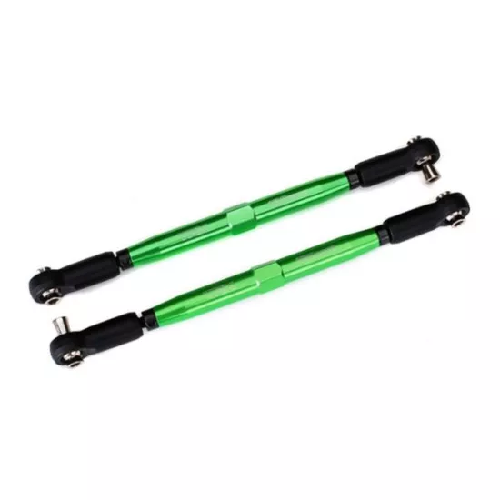 Toe links, X-Maxx (TUBES green-anodized, 7075-T6 aluminum, stronger than titaniu