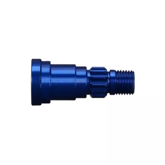 Stub axle, aluminum, blue-anodized (1)