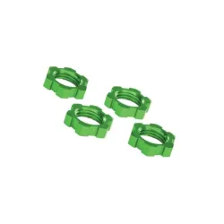 Wheel nuts, splined, 17mm, serrated (green-anodized) (4)
