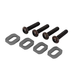 Washers, motor mount, aluminum (gray-anodized) (4)/ 4x18mm bcs (4)