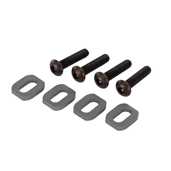 Washers, motor mount, aluminum (gray-anodized) (4)/ 4x18mm bcs (4)